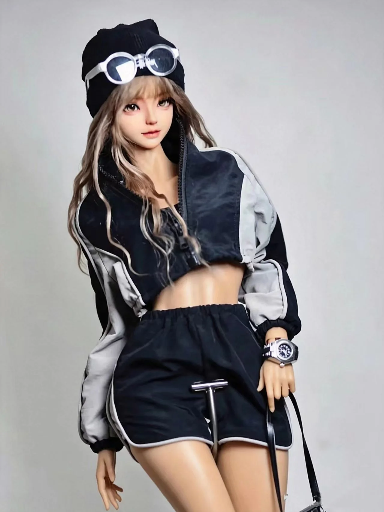 Passend für 1/4 1/3 BJD Puppenkleidung 43-60CM SD DD MSD Spielzeug-Kugelgelenkpuppe Modischer Trainingsanzug Rosa, Gelb, Blau, Schwarz