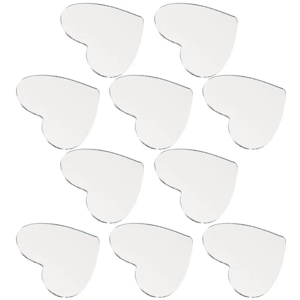 10 Stück Herz-Spiegelblätter aus Glas, DIY-Spiegelglas zum Basteln, Dekor, Schönheitsprojekte, kleine Spiegel, Bastelspiegel