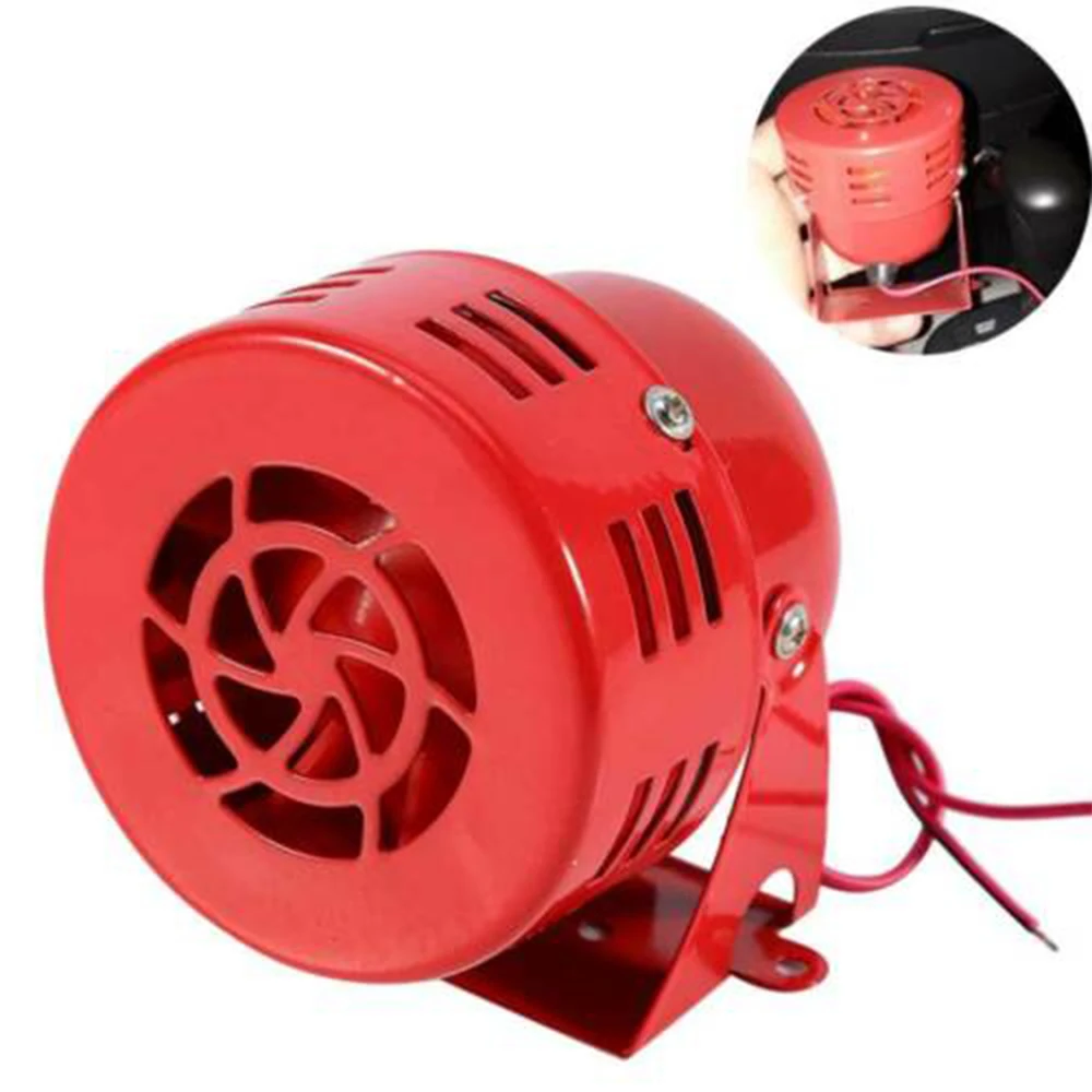 RED Air Raid Siren Horn Alarm 110dB Driven Air Raid Siren Horn Alarm Loud Air Horn for Car Boat Truck Speaker Retro Siren Horn