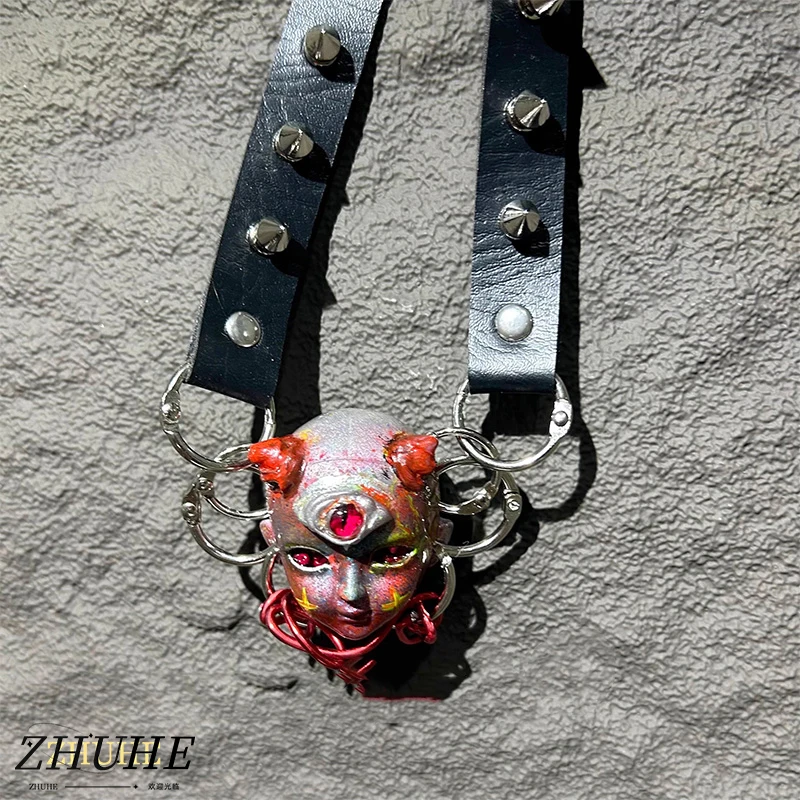 

ZHUHE Magic Eye Baby Face Necklace New Gothic Style For Men And Women Jewelry Accessories Party Gifts For Girlfriends