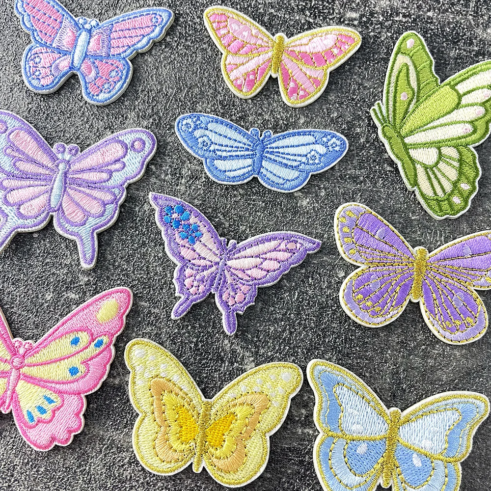 Butterfly Paste on Patches for Clothes Embroidered Cover Repair Hole Stickers Appliques Embroidery Decoration Stick on Patch