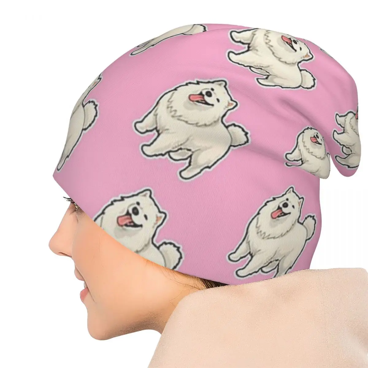 

Samoyed Design For Dog Lovers Skullies Beanies Hats Warm Autumn Winter Outdoor Cap Knitted Bonnet Caps for Unisex Adult