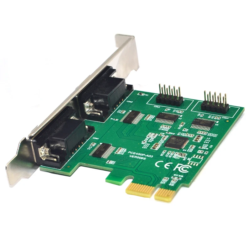 PCIE Riser Converter Adapter 4 Port Serial PCI Express Expansion Card for Windows Linux AX99100 Chip RS232 Com 9 Pin Serial Card