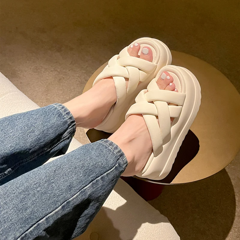 FEDONAS Thick Platforms Flats Slippers Summer New Arrival Comfortable Fashion Leisure Casual Party Shoes Woman Sandals Pumps