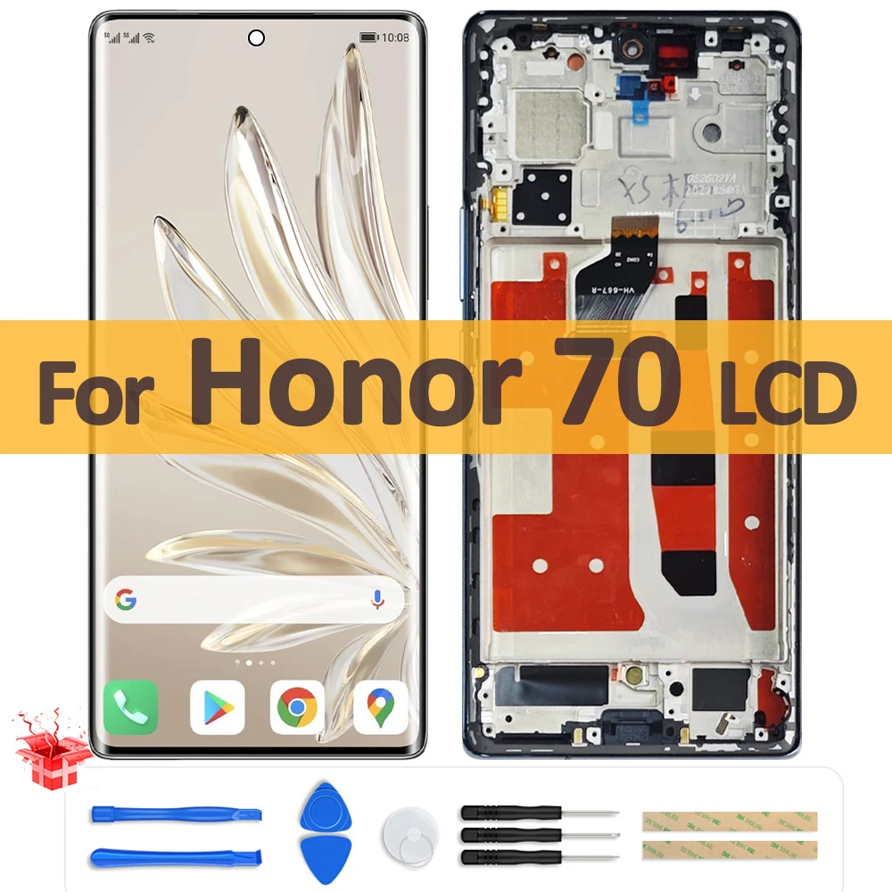 

6.67" Original OLED For Huawei Honor 70 FNE-AN00 LCD Display Touch Screen Digitizer Assembly For Honor70 FNE-NX9 Repair Parts