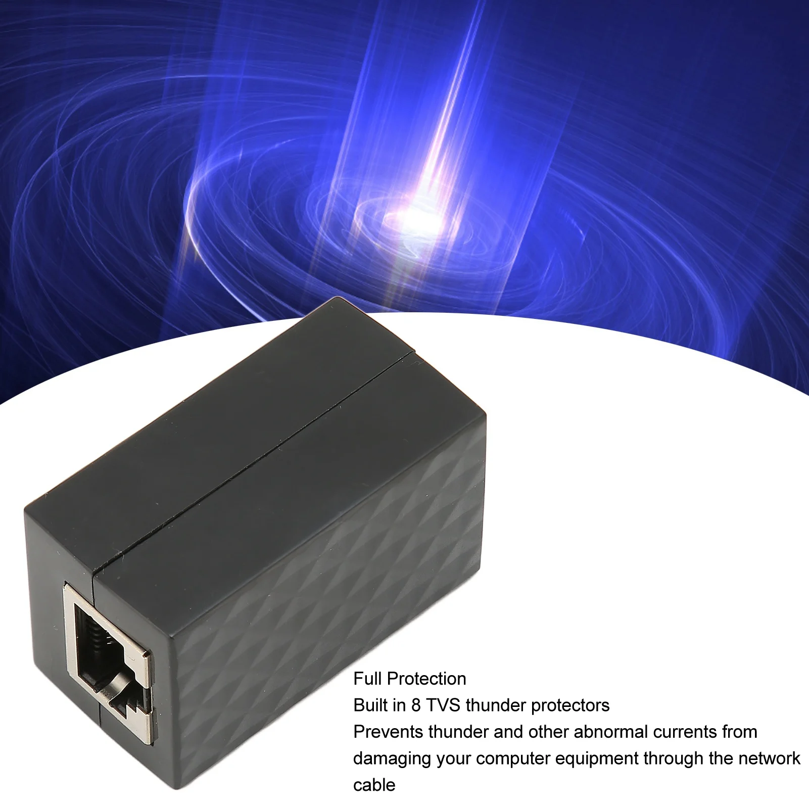 Ethernet  Protector Ethernet  Protector RJ45 Female POE Gigabit LAN Network CAT5 CAT6 Plug and Play Thunder Arrester