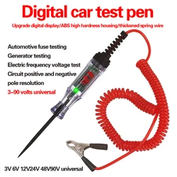 1pc 3V 6V 12V 24V 48V 90V DC Car Digital Display Test Pen Circuit Test Pen Car Test Light Digital Display Test Pen Electrical Ci