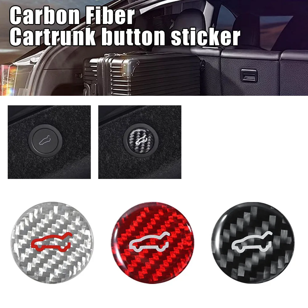 

Car Rear Trunk Switch Button Trim Sticker Carbon Fiber Car Console Button Decoration Cover Car Sticker for Tesla Model 3 Model Y