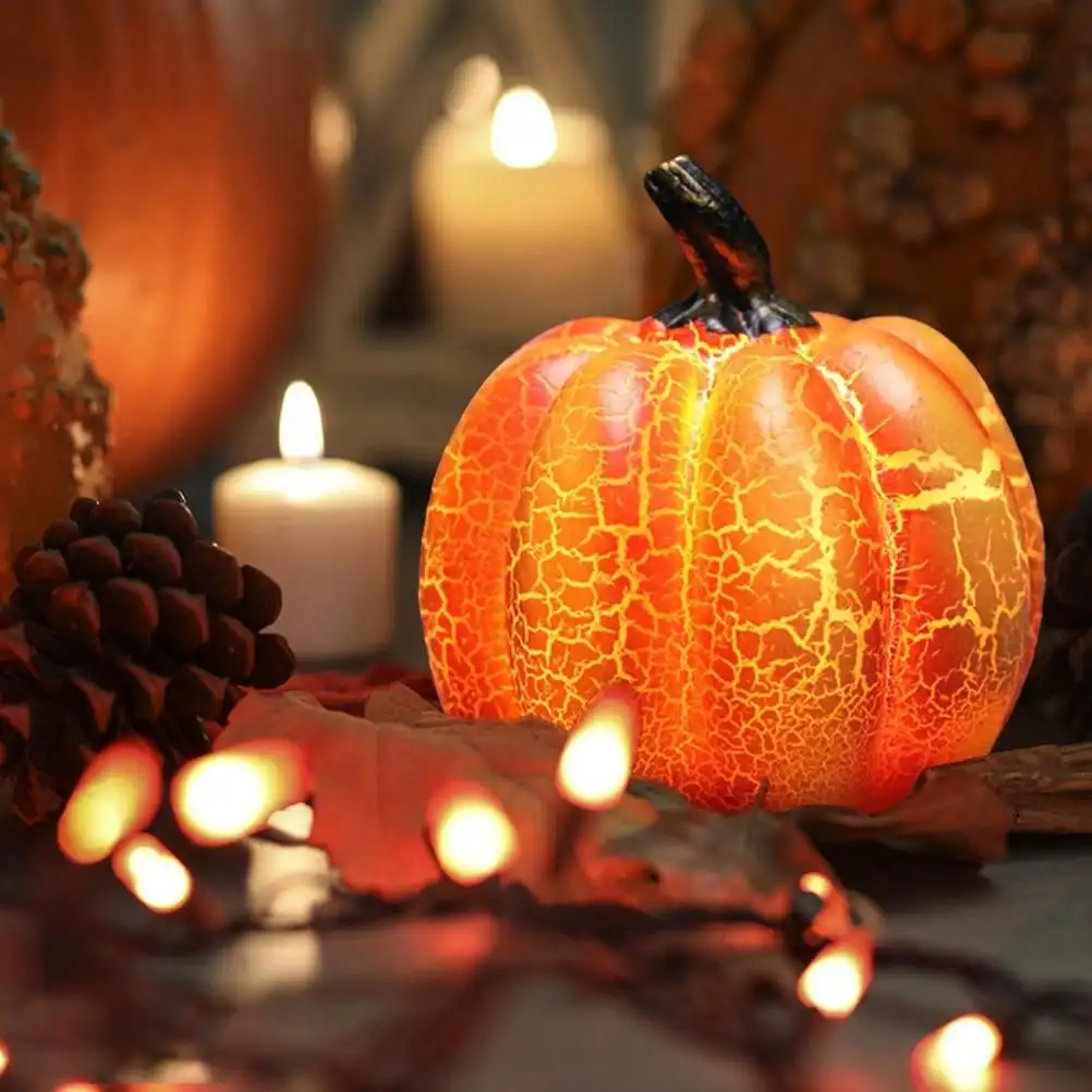 

LED Halloween Pumpkin Lantern – Multiple Shapes Resin Lamp for Halloween Decor