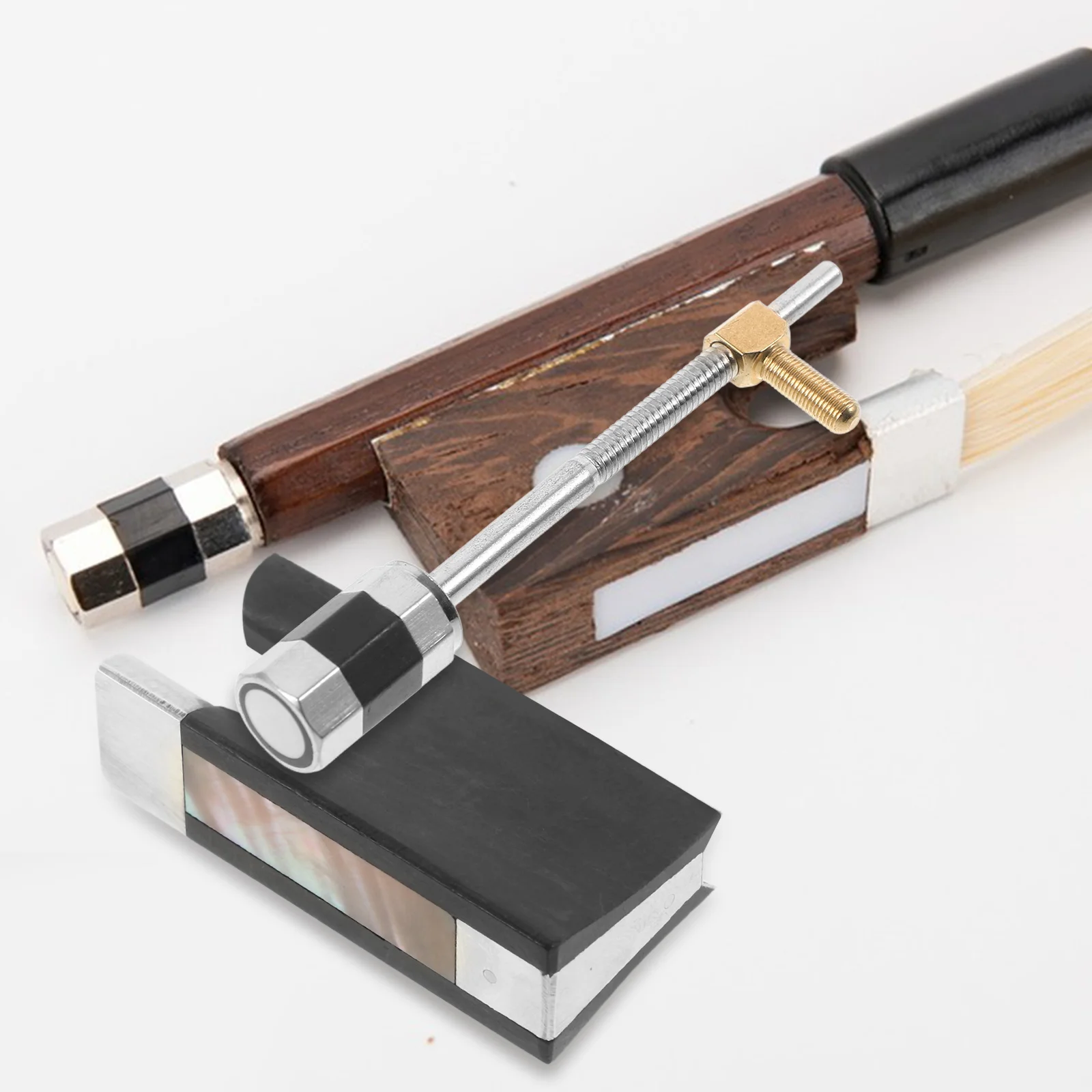 

1 set Violin Bow Frog Replacement Wooden Metal Accessory For Violin Parts Repair With Screws Musical Equipment