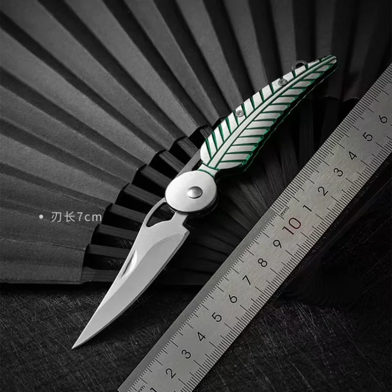 2025 new Outdoor creative leaf folding knife, EDC mini sharp folding knife, portable unboxing knife, stainless steel portable