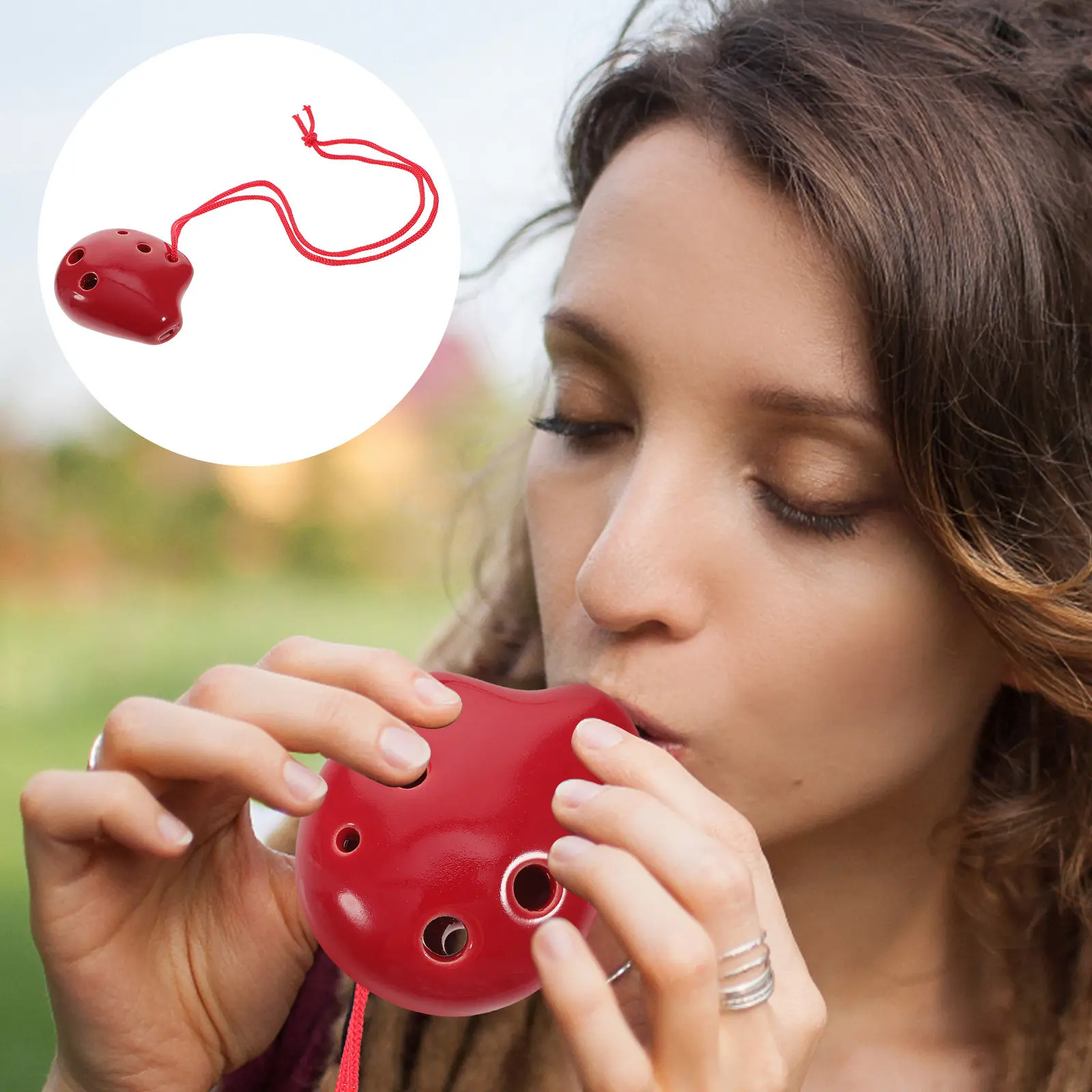 2 Ocarinas de Cerámica Mini de 6 Orificios, Instrumento Alto Portátil Fácil de Tocar, Ideal para Niños Principiantes, Idea de Regalo