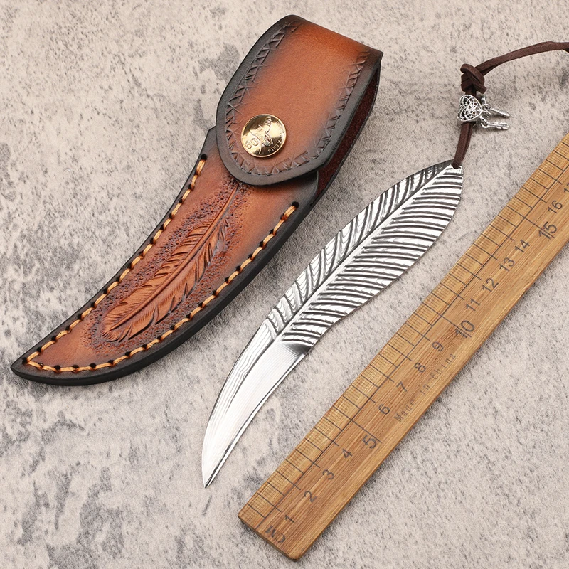 New VG10 Damascus Integrated Steel Fixed Outdoor Fruit Fishing Survival EDC Collection Car Gift Survival Knife