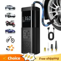 Bomba de aire inalámbrica para coche, compresor de aire portátil de 150PSI con indicador Digital, inflador de neumáticos inteligente para bolas de neumáticos de motocicleta, bicicleta y coche