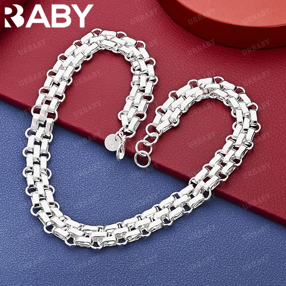 

URBABY 925 Sterling Silver 45cm Chain Necklace Charm Trend Birthday Gifts Fashion Party And Daily Wear
