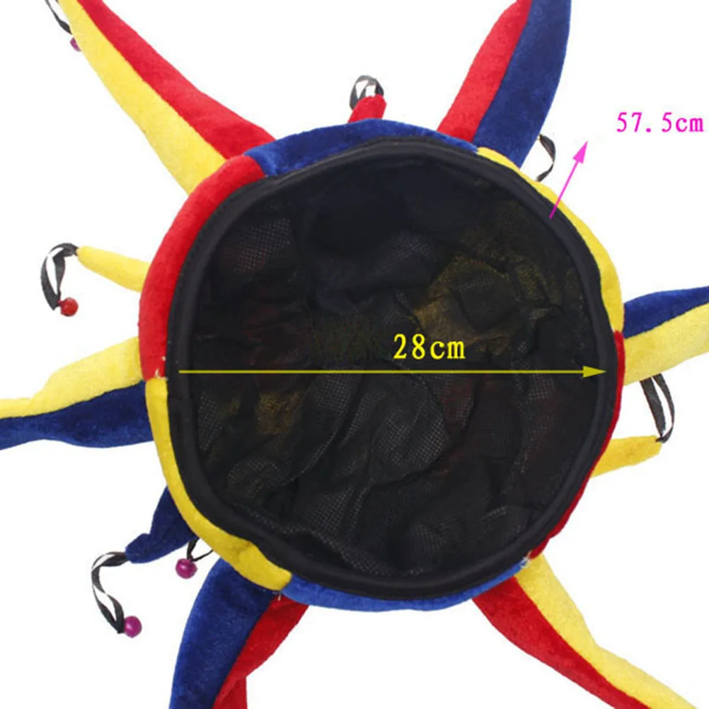 3피스 광대 의상 세트 컬러풀 광대 복장 모자 스펀지 코 재미있는 파티 드레스 무대 공연 의상 코스프레 파티 드레스