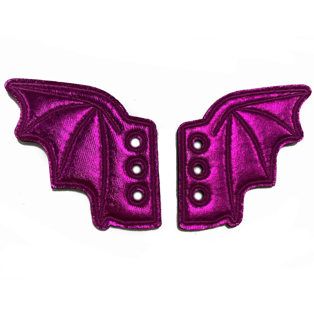 Personality PU Shoe DIY Accessories Hot Pink Cute Bats Shoes Charms Wings Ornament Show  Party Fun Skate Shoes DIY Craf Supplies