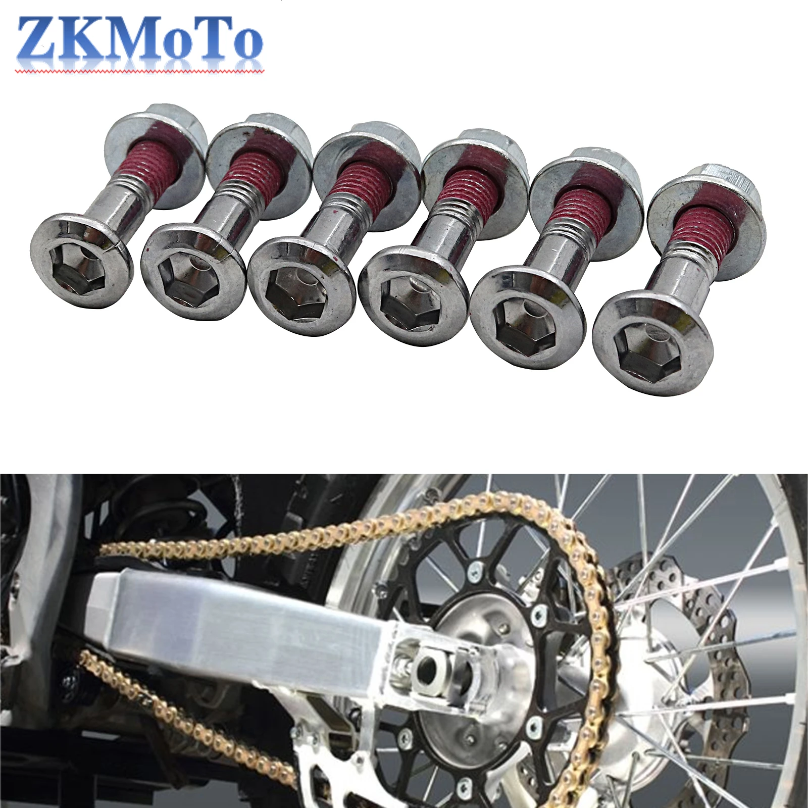 6pcs 8*25MM Sprockets Blots Kits Screws For HONDA SUZUKI KAWASAKI YAMAHA KTM RMZ DRZ YZF KXF KLX CRF Dirt Bike Pit Bike