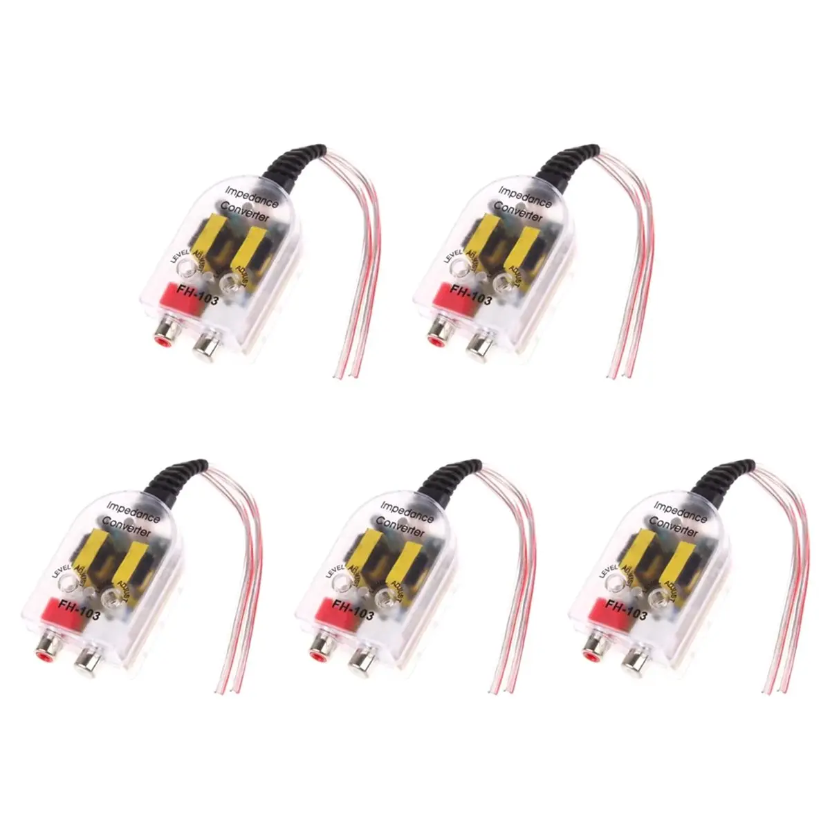 DT89 NEW 5pcs 12V Universal Car Stero Radio Speaker High to Low Line Audio Impedance Car Impedance Free Drop Converter