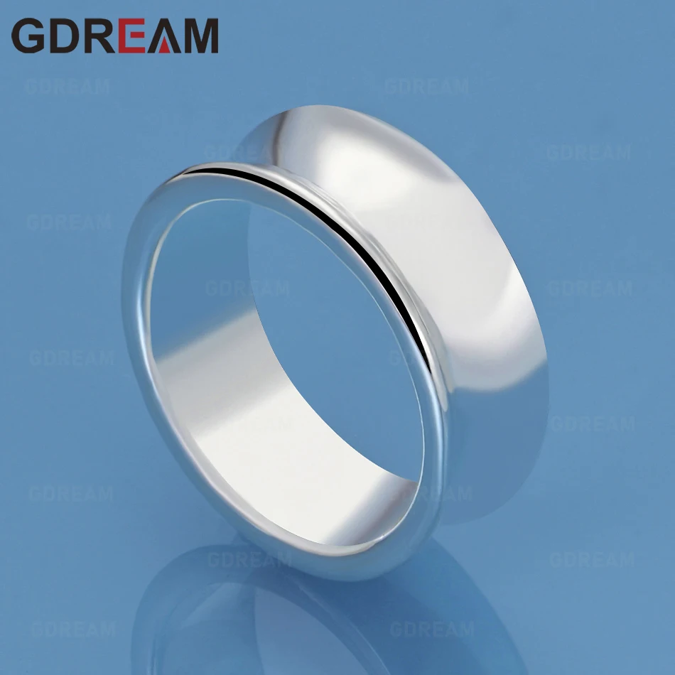 

GDREAM 925 Sterling Silver Concave Round Ring (Sizes 5-10) - Suitable For Commuters, Christmas Gifts, And Jewelry