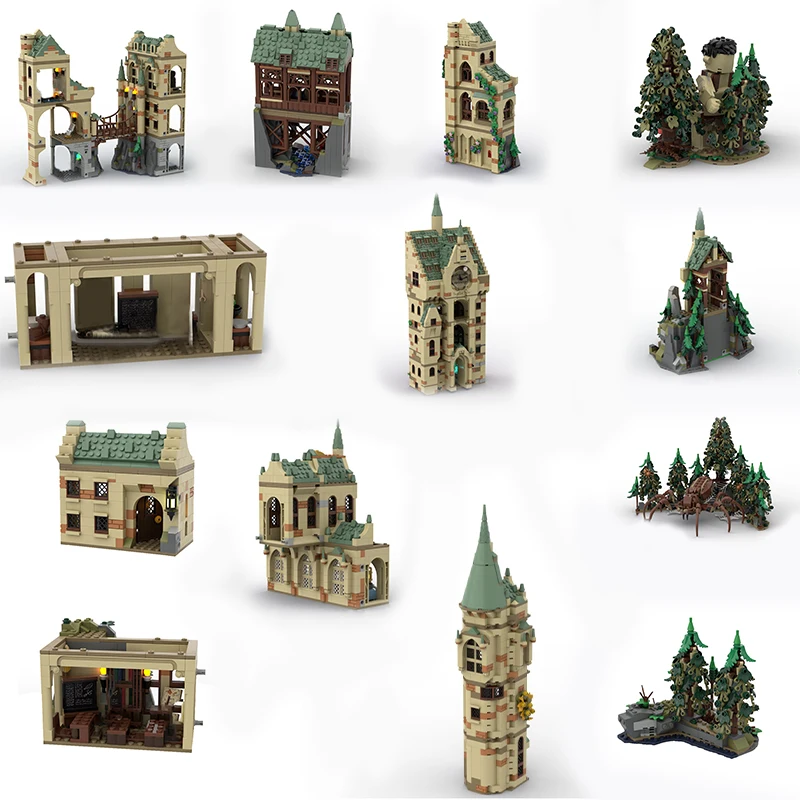 MOC Magic World Building Bricks Modular Harrys Castle Bundle Blocks Model Toys Kids Adult Gifts
