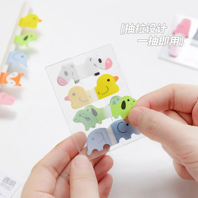 1pcs Drawer Type Index Stickers Translucent Color Cute Animal Sticky Notes and Memo Pad Self Adhesive Waterproof A7088