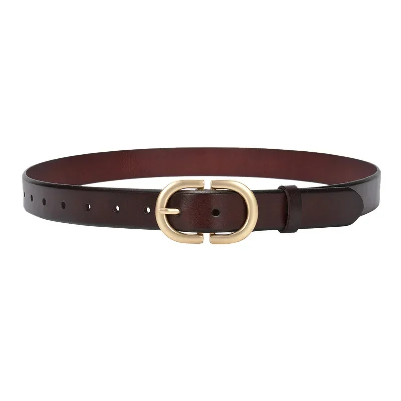 2.8cmRetro belt women's pin buckle genuine leather belt versatile decorative first layer cowhide belt women's trouser belt