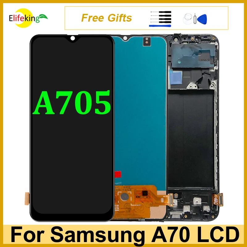 

6.7" LCD For Samsung Galaxy A70 A705 Display Touch Screen A705F A705FN/DS Digitizer Assembly Replacement With Frame 100% Tested