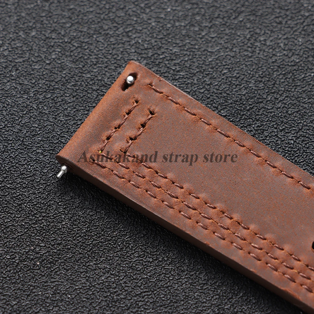 Leather Watch Strap for Samsung Galaxy Watch 8/7/6/5 Watch Band 20mm 22mm For Omega Head Layer Cowhide Quick Release Accessories