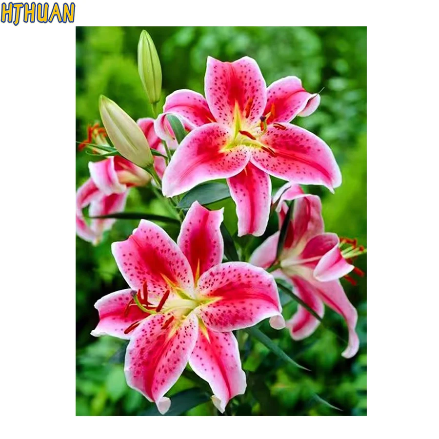 

5D Diy Diamond Painting Red flower Full Round Square Drill Mosaic cross-stitch Wall Art Pictures Home Decoration Birthday Gift