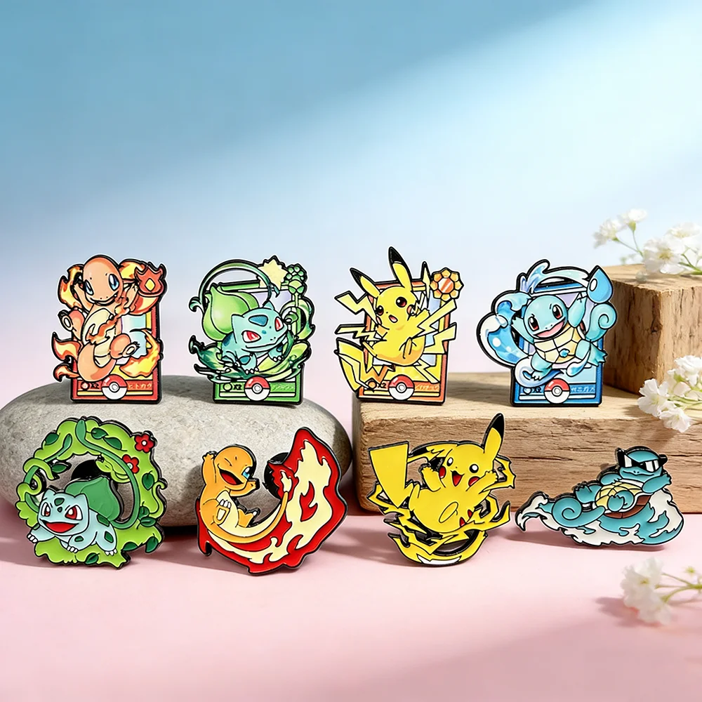 8pcs/Set Monster Enamel Pins Cute Cartoon Brooches Metal Badges Collectible Accessories Animal Lapel Badge for Backpack Decor