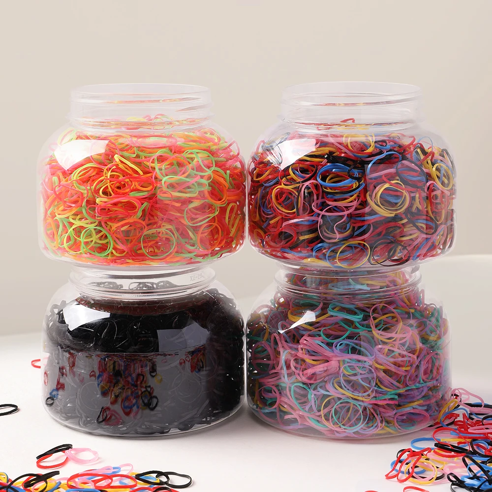 

2000Pcs Disposable Colorful Elastic Hair Bands for Kids Girls Scrunchie Rubber Band Ponytail Holder Hair Accessories Hair Ties