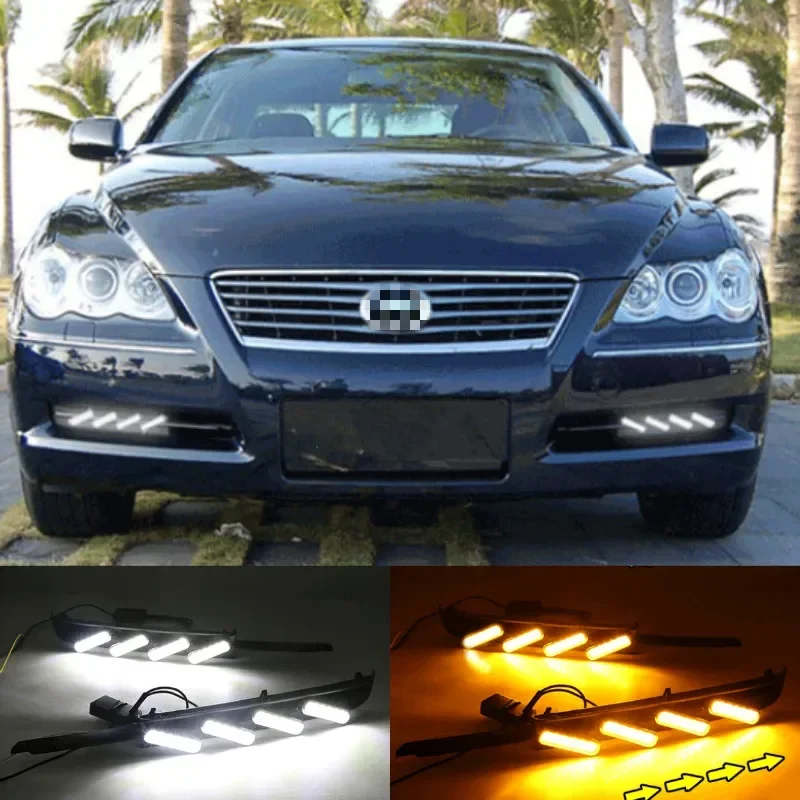 2Pcs DRL Daytime Running Light For Toyota MARK X REIZ 2004 2005 2006 2007 2008 2009 LED Fog Lamp