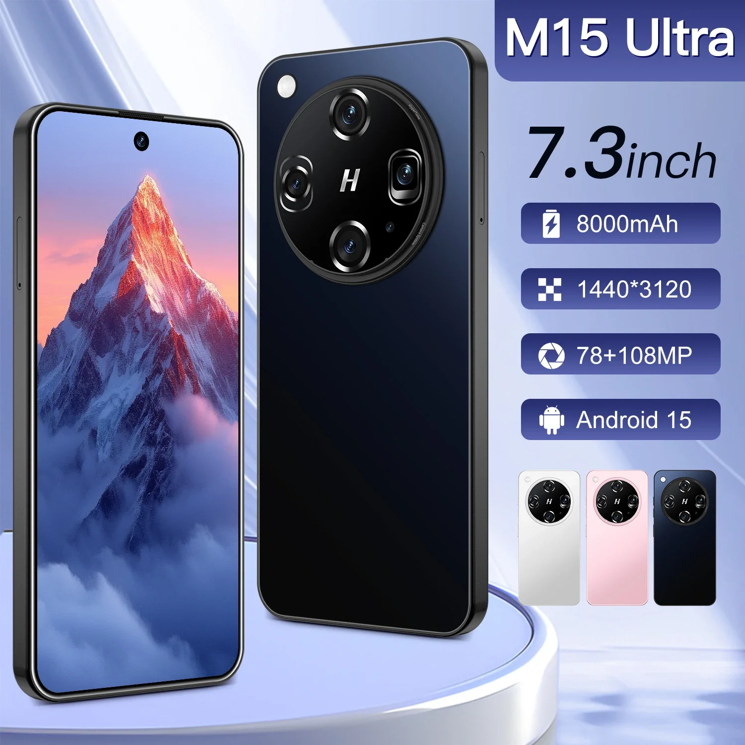 

Новинка 2025 года, горячая M15 Ultra, оригинальная интеллектуальная двойная карта 5g, двойной режим ожидания, система Android 14, 8000 мАч, аккумулятор, глобальная версия, 22 ГБ, 2 ТБ