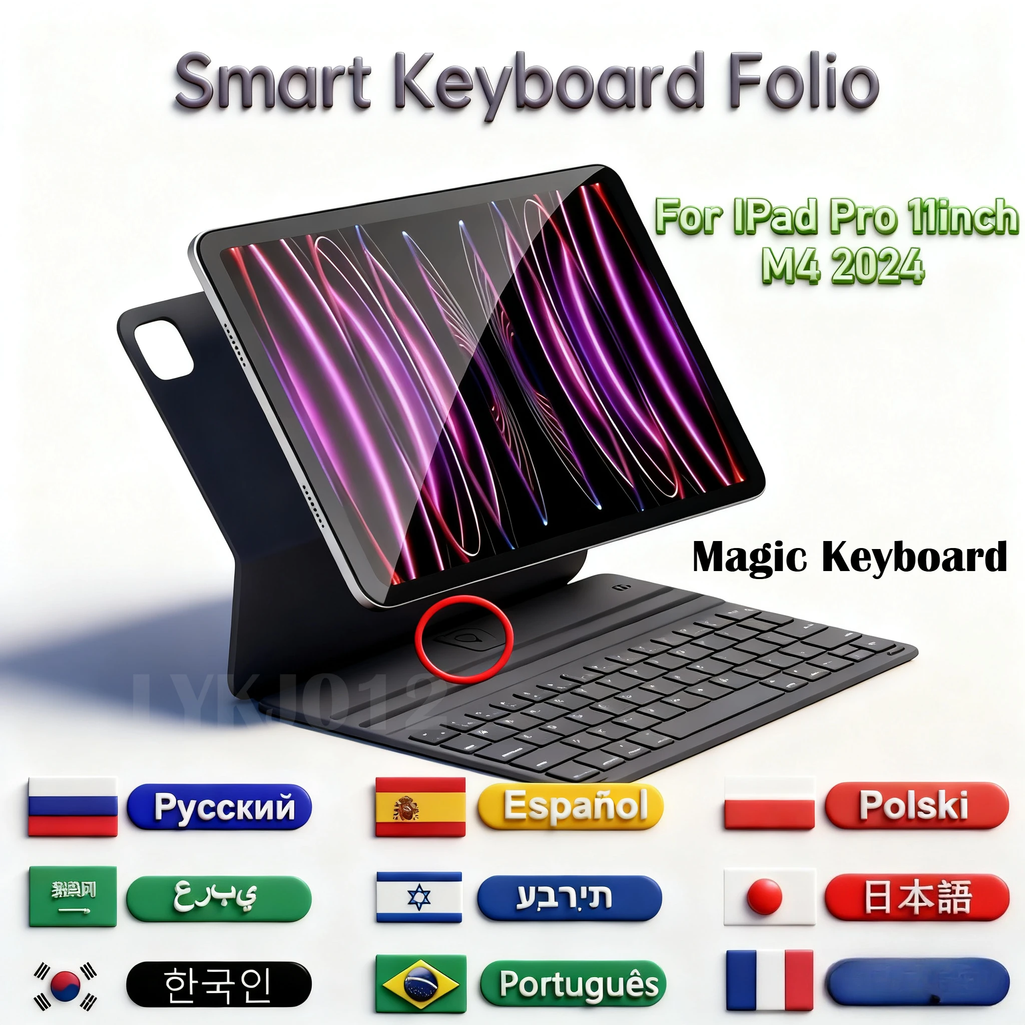 

Magic Keyboard Case for 2025 IPad A16 11th Air 7 11 13 10 6/5 10.9 Pro 11 12.9 Smart Portable Coin Cell Batteries Keyboard Cover