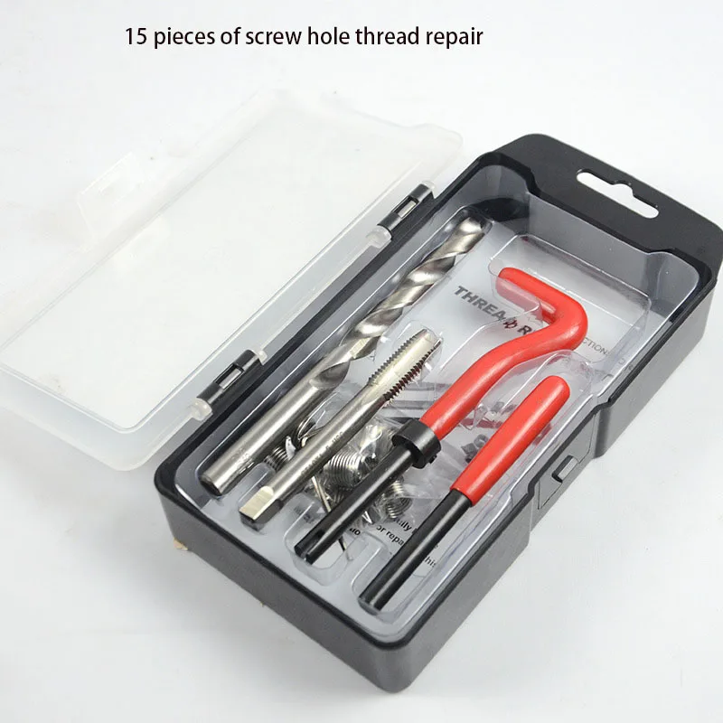 15 Pieces Of Wire Sleeve Screw Hole Thread Repair Slide Screw Repair Hole Auto Repair Slide Tool Set M10*1.5