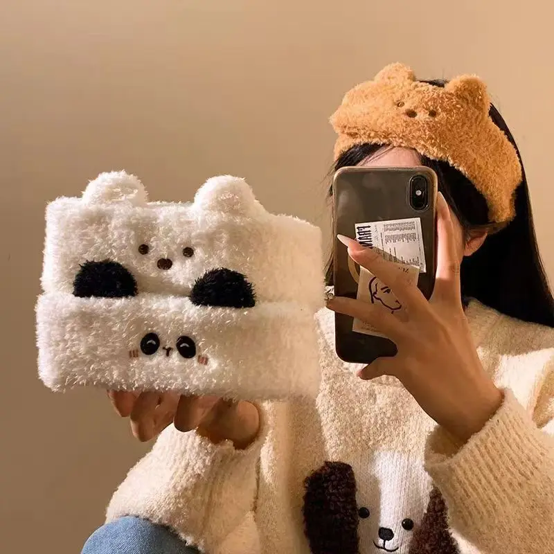 1PC Wash Face Hair Holder Hairbands Soft Coral Fleece Bow Animal Ears Headband For Women Girls Turban Fashion Hair Accessories