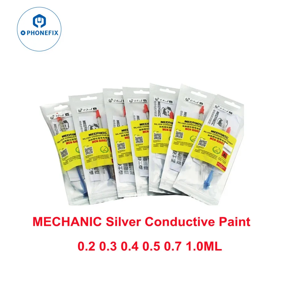 Silver Conductive Adhesive Glue Electrically Wire Conduction Paint Connectors Board Paste 0.2/0.4/1.0ml For Pcb Rubber Repair