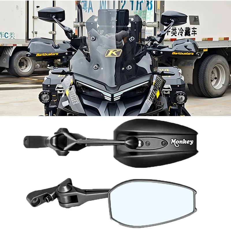 Motorcycle Side Mirrors M8 M10 Bolt Handlebar Mount Adjustment For HONDA MONKEY Z 125 50 Z125 Z50 Monkey125 Accessories