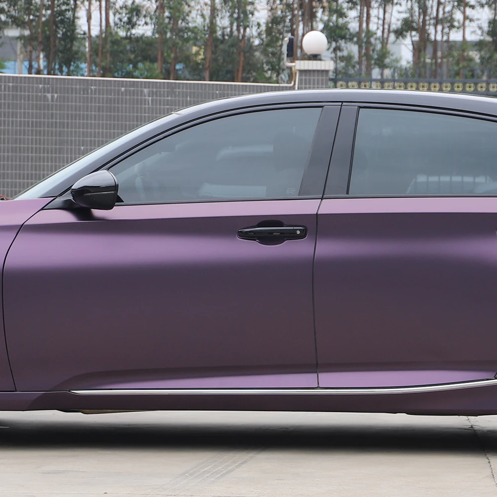 PET Heavy Metal Black Fantasy Purple Car Vinyl Wrap Film Vehicle PVC Anti-Scratch Color Changing Film Autoaufkleber