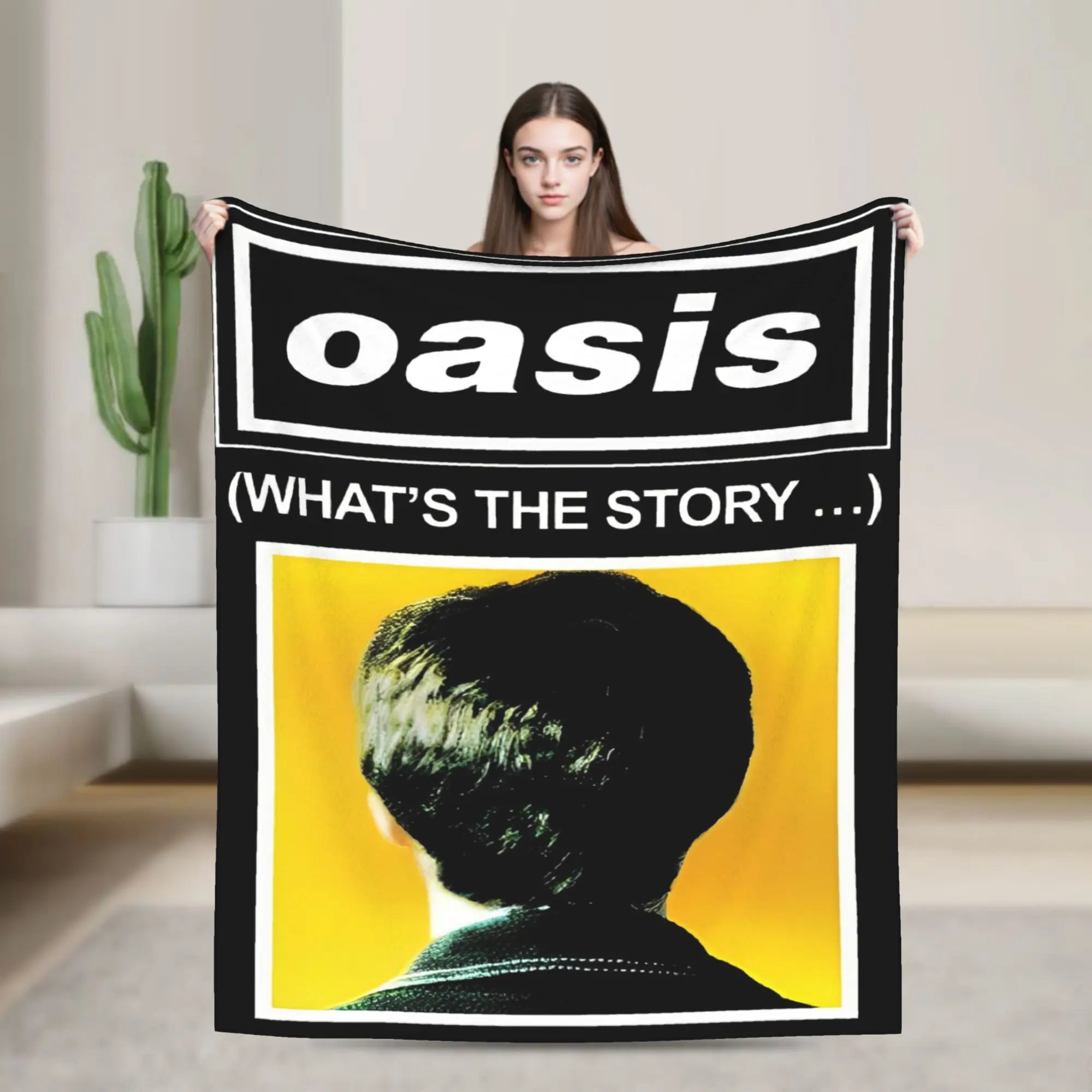 The Story O-Oasis Reunion Flannel Throw Blankets  Blanket for Sofa Travel Super Soft Bedding Throws