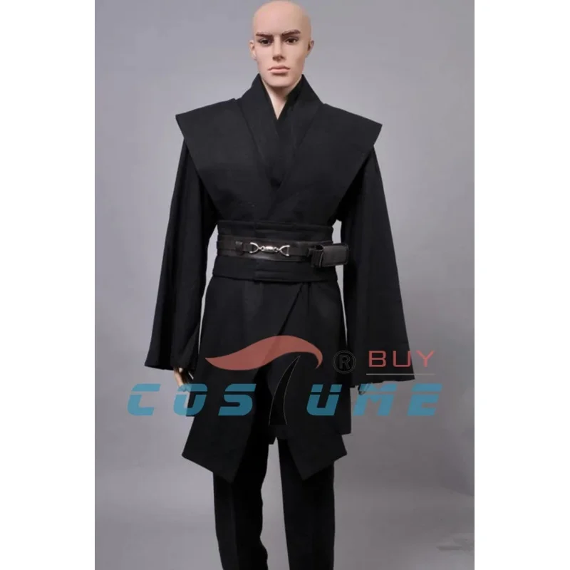 Movie Jedi Costume Anakin Skywalker Cosplay Costume Halloween Outfit Black Cloak For Adult Men Outfit