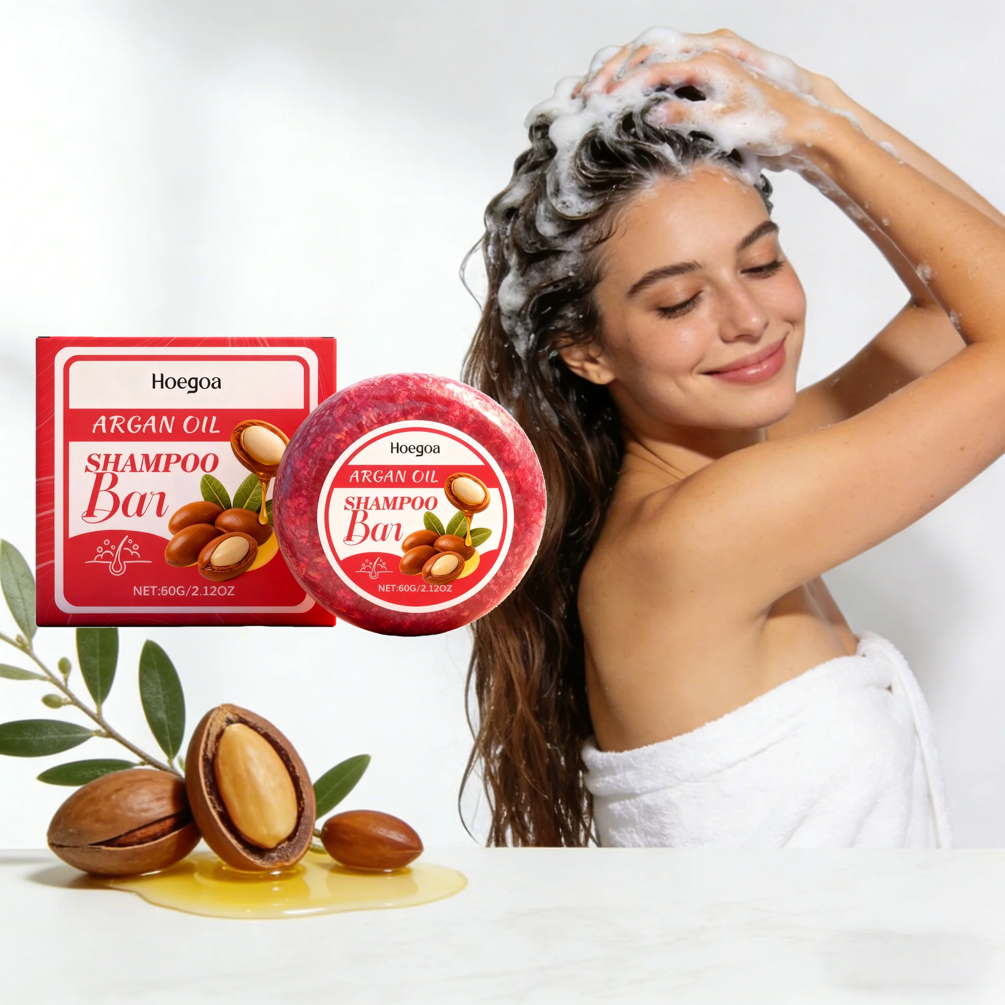 المغرب زيت الأركان الشامبو بار تنعيم مغذي إصلاح جاف التالف التجعد الشعر فروة الرأس التطهير القشرة مكافحة فقدان العناية بالشعر #1