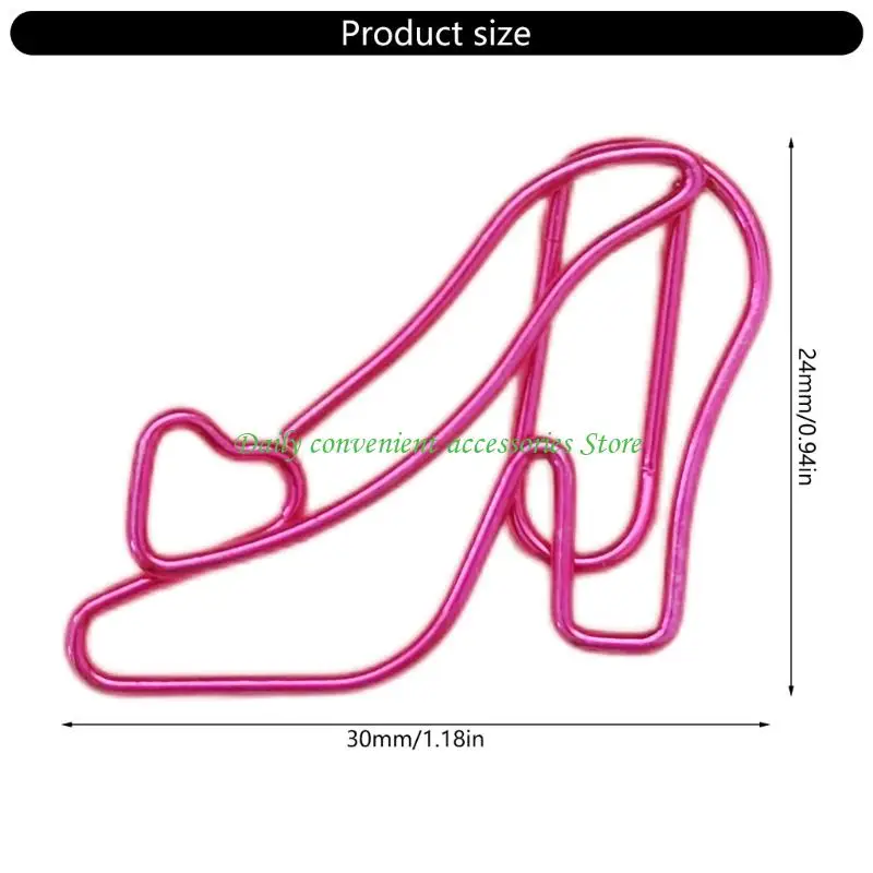 97QB 20 قطعة عالية الكعب شكل مشبك ورق معدني ملون دبابيس ورق معدنية ملف كليب ل وثيقة اوراق الملاحظات منظمة بطاقة بريدية