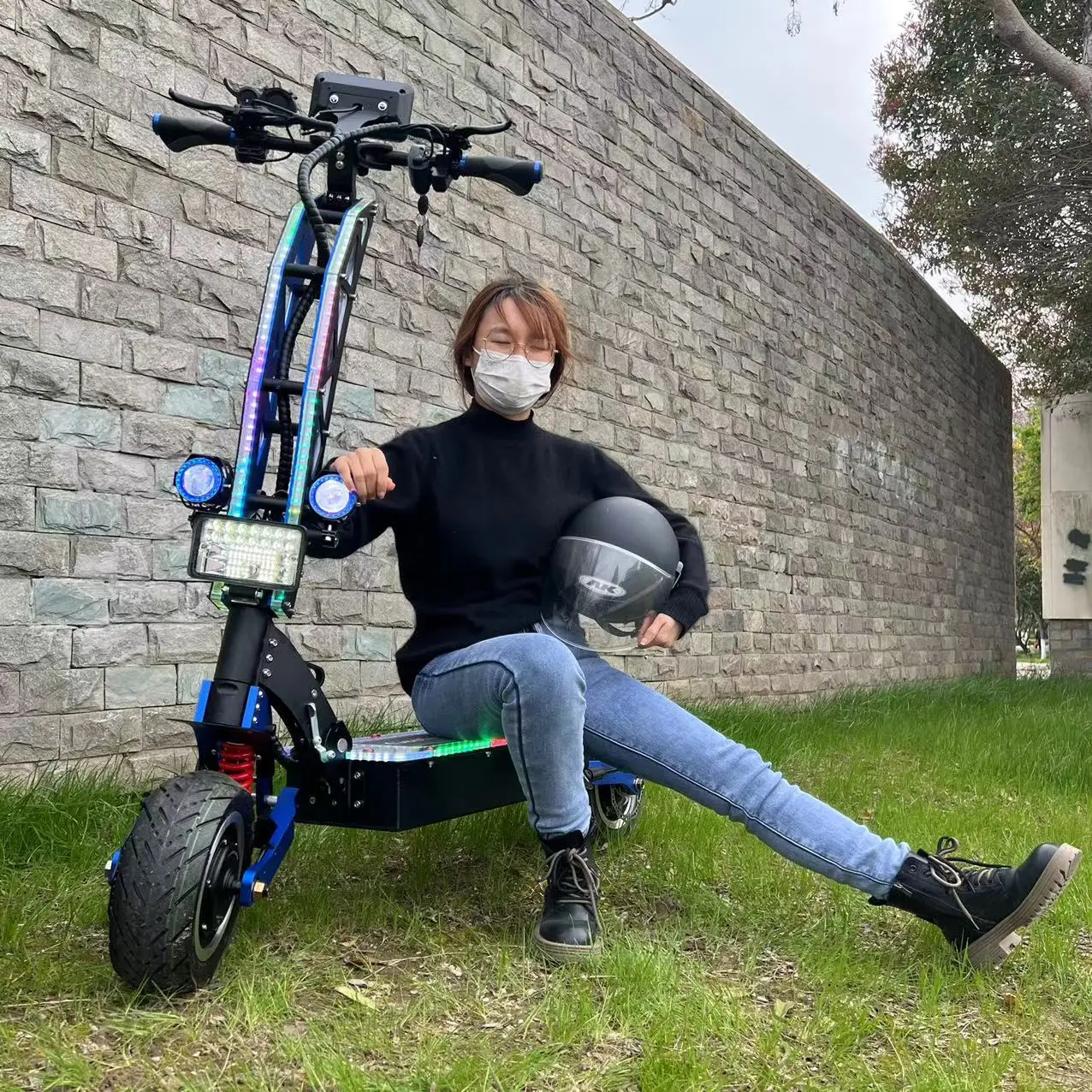 Geofought Good Selling 60v 72V 13 Inch Fat Wheels 8000w Dualtron 90-110kms Dual Motor Off Road Electric Scooters For Adults