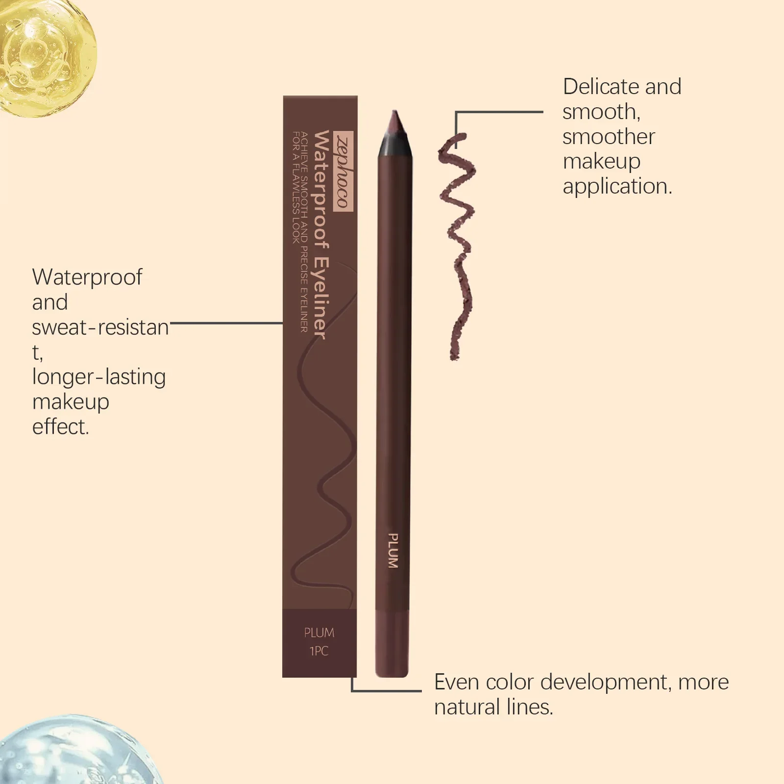 Waterproof Plum Eyeliner Gel Pen Ultra Fine Matte Smooth Quick Dry Non-Smudge Easy To Wear Eye Makeup Tools Hot Sales_voghion.com