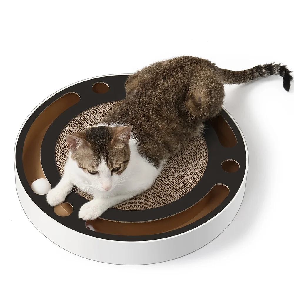 2022 New Portable Cardboard Fun Cat Toy Round cat scratcher