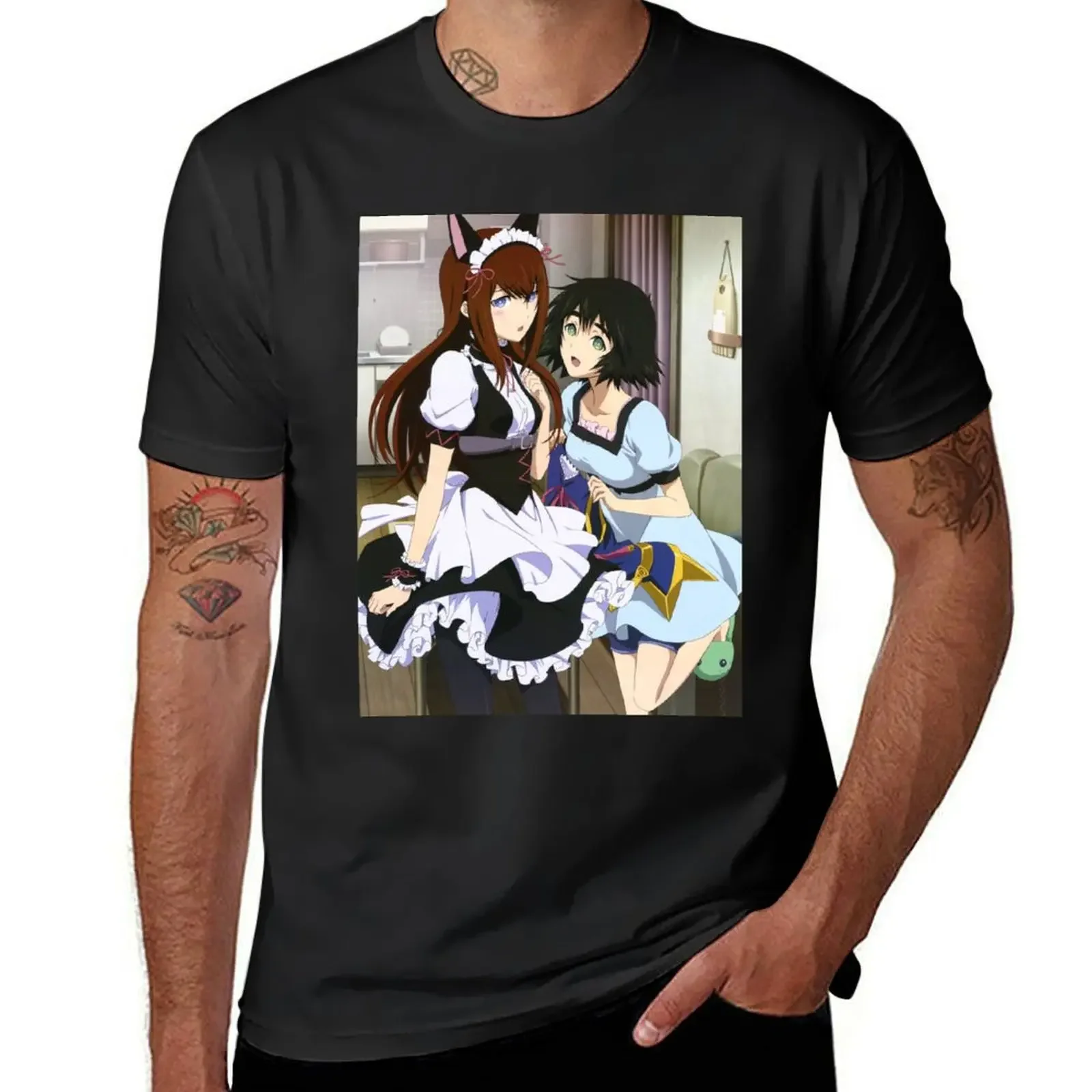 Steins;Gate - Makise Kurisu & Shiina Mayuri T-Shirt boys whites tops men t shirts high quality