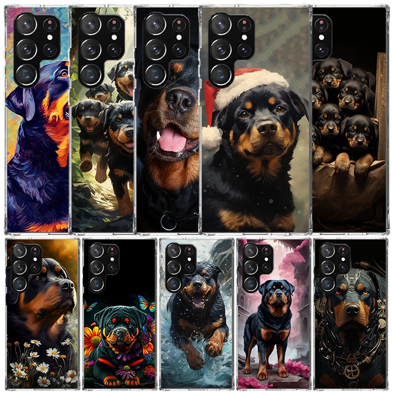 Rottweiler Dog Rottie Silicon Call Phone Case For Samsung Galaxy S23 S24 Ultra S21 S20 FE S22 S10 Plus S10E S9 S8 + Cover Funda