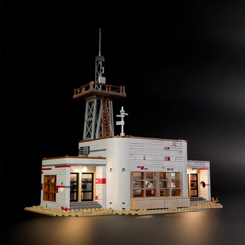 Stranger Sci-Fi Desert Radio Station Outpost MOC with Antenna Tower Architecture Block Model for 247784 moc